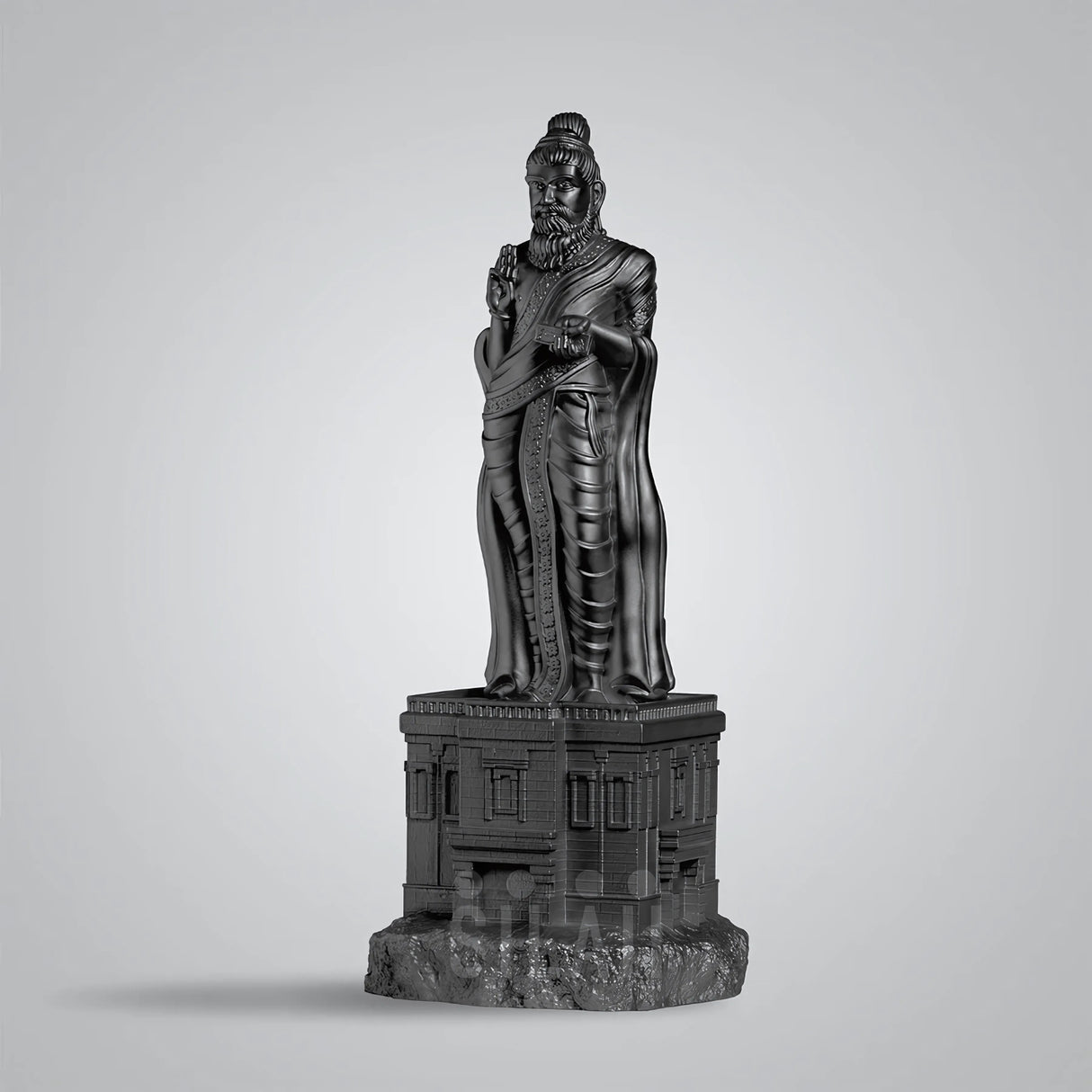 Ayyan Valluvar Full Figure 8 In  Sculpture - Matt Black
