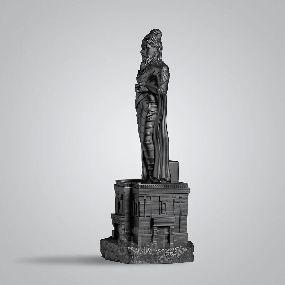 Ayyan Valluvar Full Figure 8 In  Sculpture - Matt Black