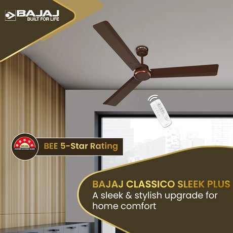 Bajaj Classico Ceiling Fan Sleek 1200 mm - Red Walnut
