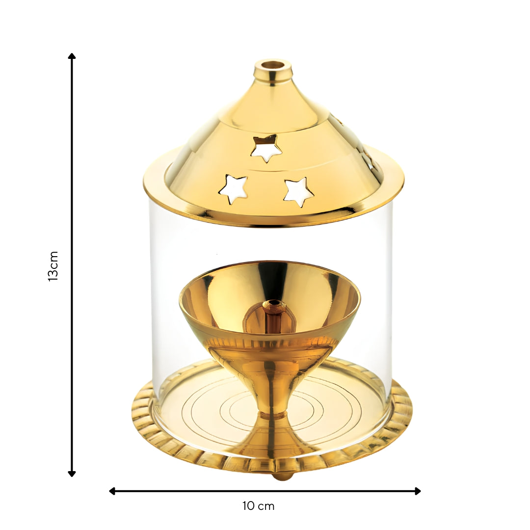 BERGNER BGIN-6721 Brass Diya – Medium Dimension view view