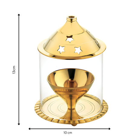 BERGNER BGIN-6721 Brass Diya – Medium Dimension view view