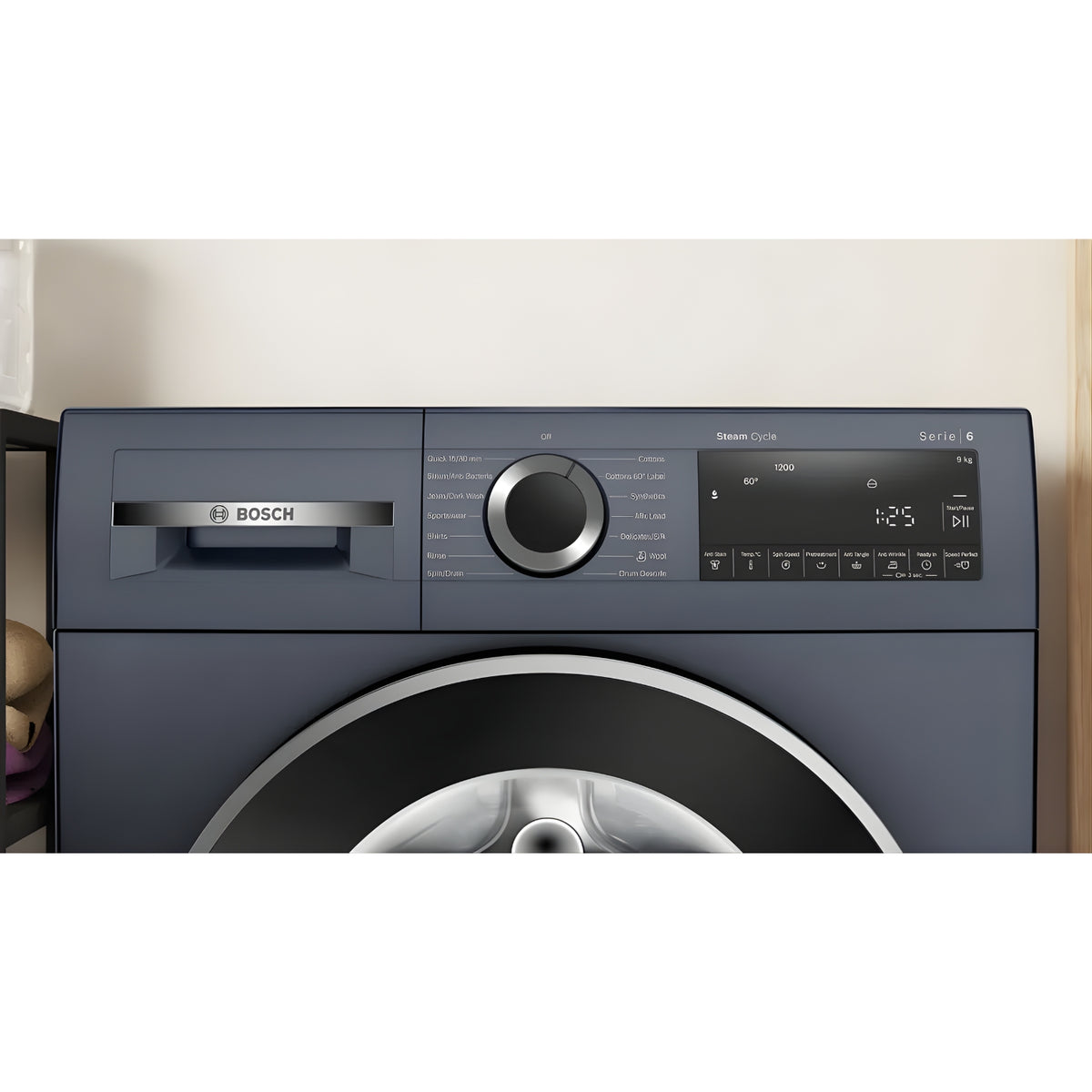 BOSCH WM WGA1420PIN 9 KG BLACK GREY STEAM2