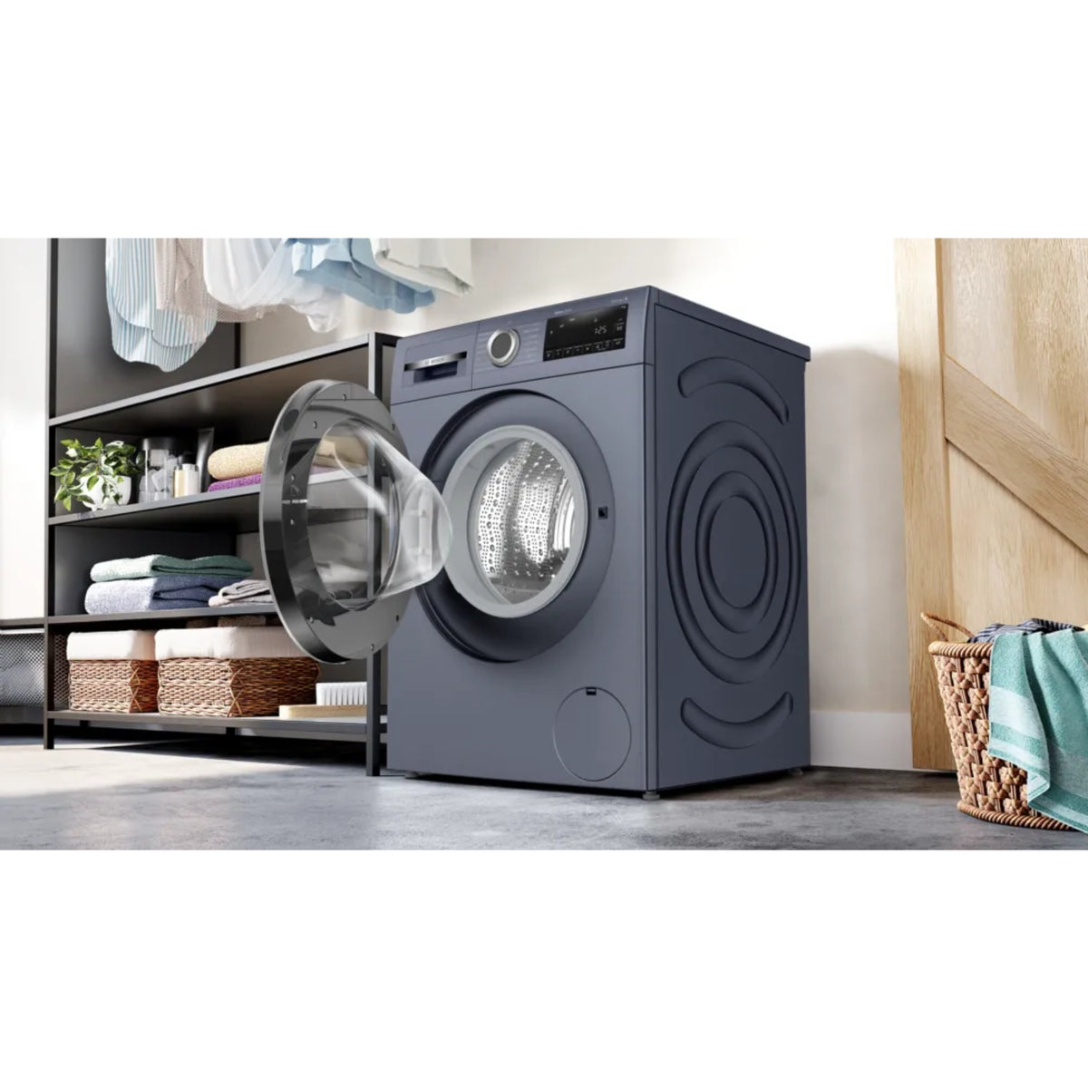 BOSCH WM WGA1420PIN 9 KG BLACK GREY STEAM3