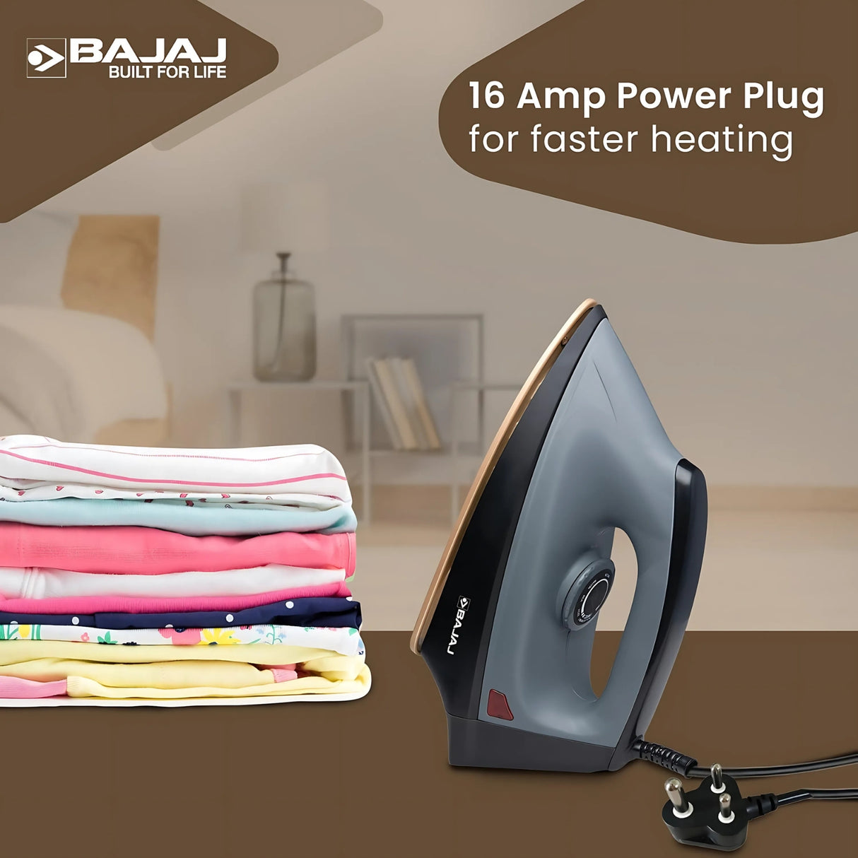 Bajaj 440315 Herculo Dry Iron 1100 Watts – Black and Grey_3