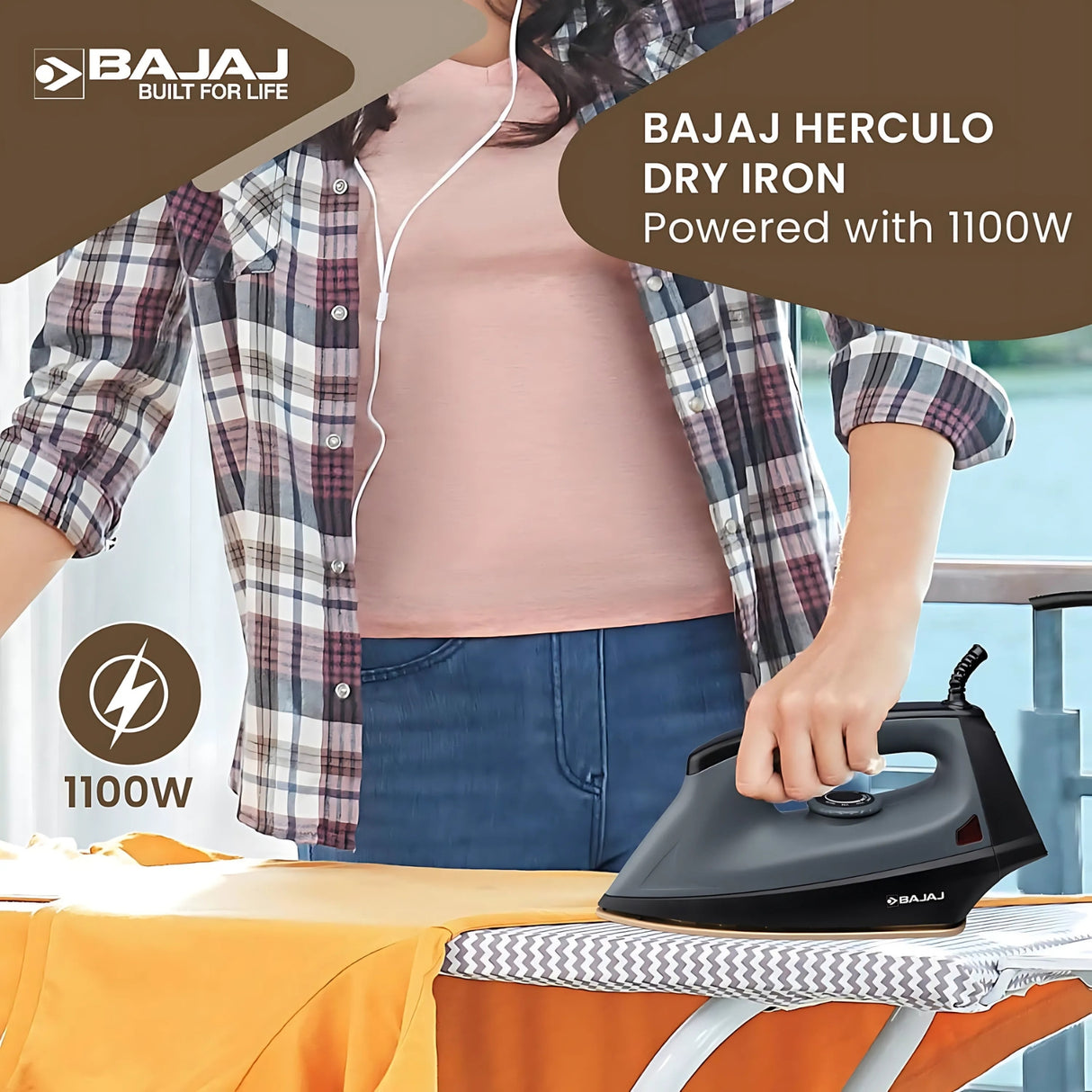 Bajaj 440315 Herculo Dry Iron 1100 Watts – Black and Grey_5