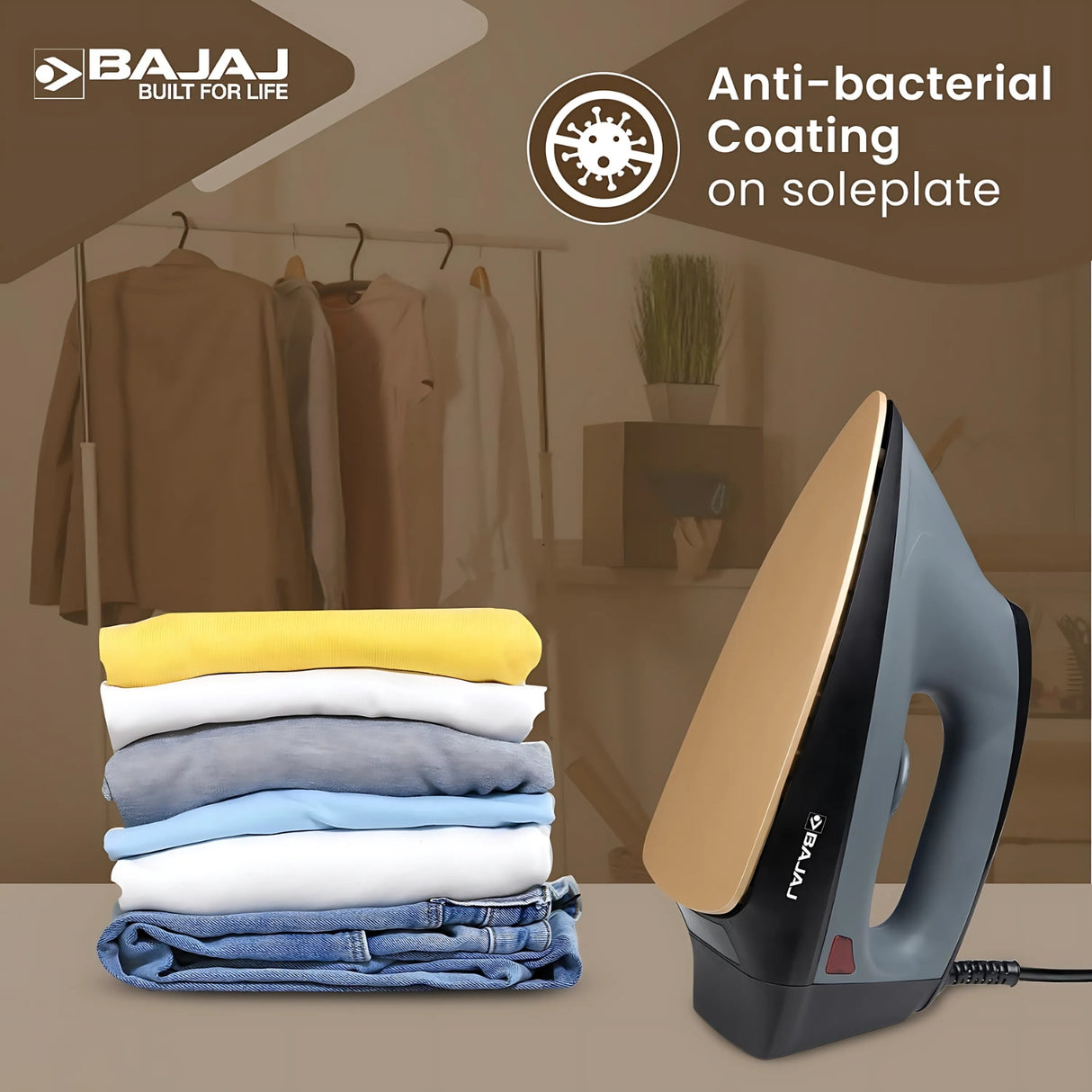 Bajaj 440315 Herculo Dry Iron 1100 Watts – Black and Grey_6