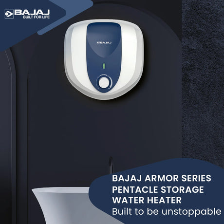 Bajaj Armor Series Pentacle Water Heater 10 L - White with Dark Blue_2