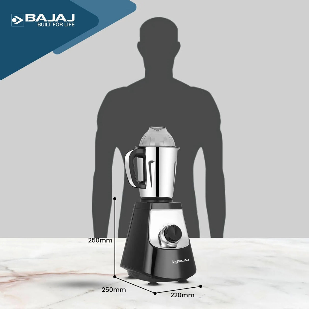 Bajaj Military Series Evoque 4 Jar 1000 W Mixer Grinder - Jet Black_9
