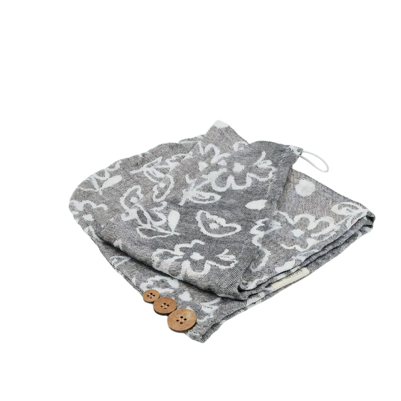 Doctor Towels Banana Jacquard Floral Hair Towel - Charcoal