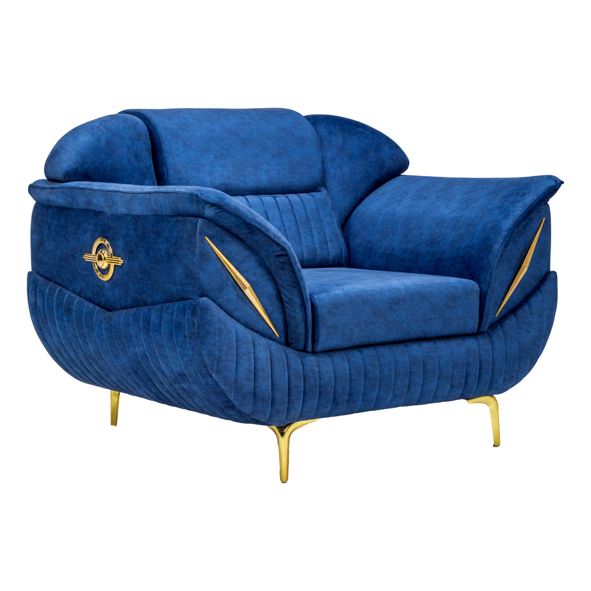 Barcelona Pro Comfort Fabric Sofa Set (3+1+1 Seater) - Blue