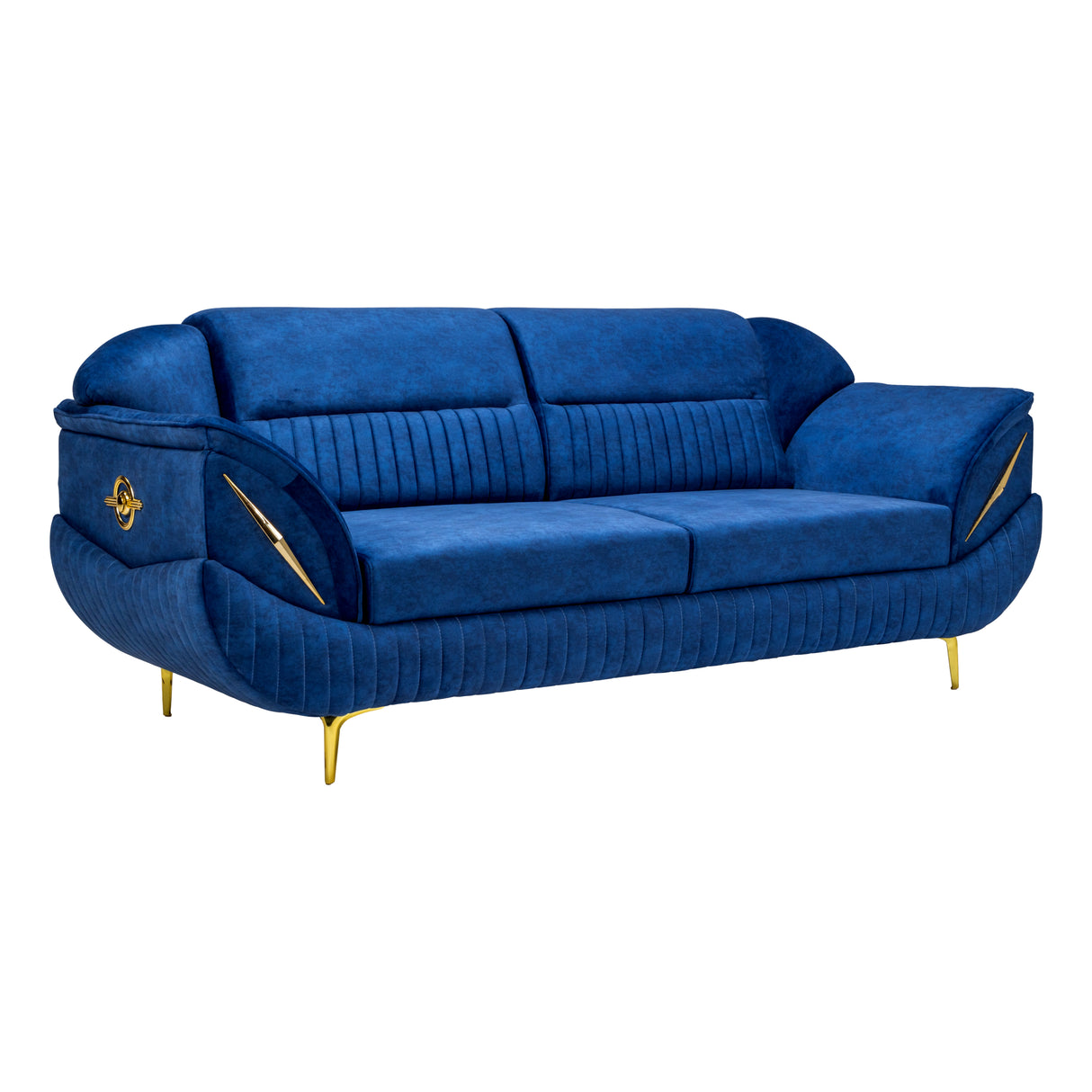 Barcelona Pro Comfort Fabric Sofa Set (3+1+1 Seater) - Blue