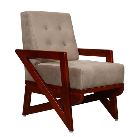 Barnet Wooden Sofa 1-Seater - Teak Finish