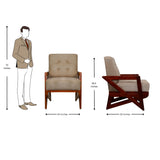 Barnet Wooden Sofa 1-Seater - Teak Finish