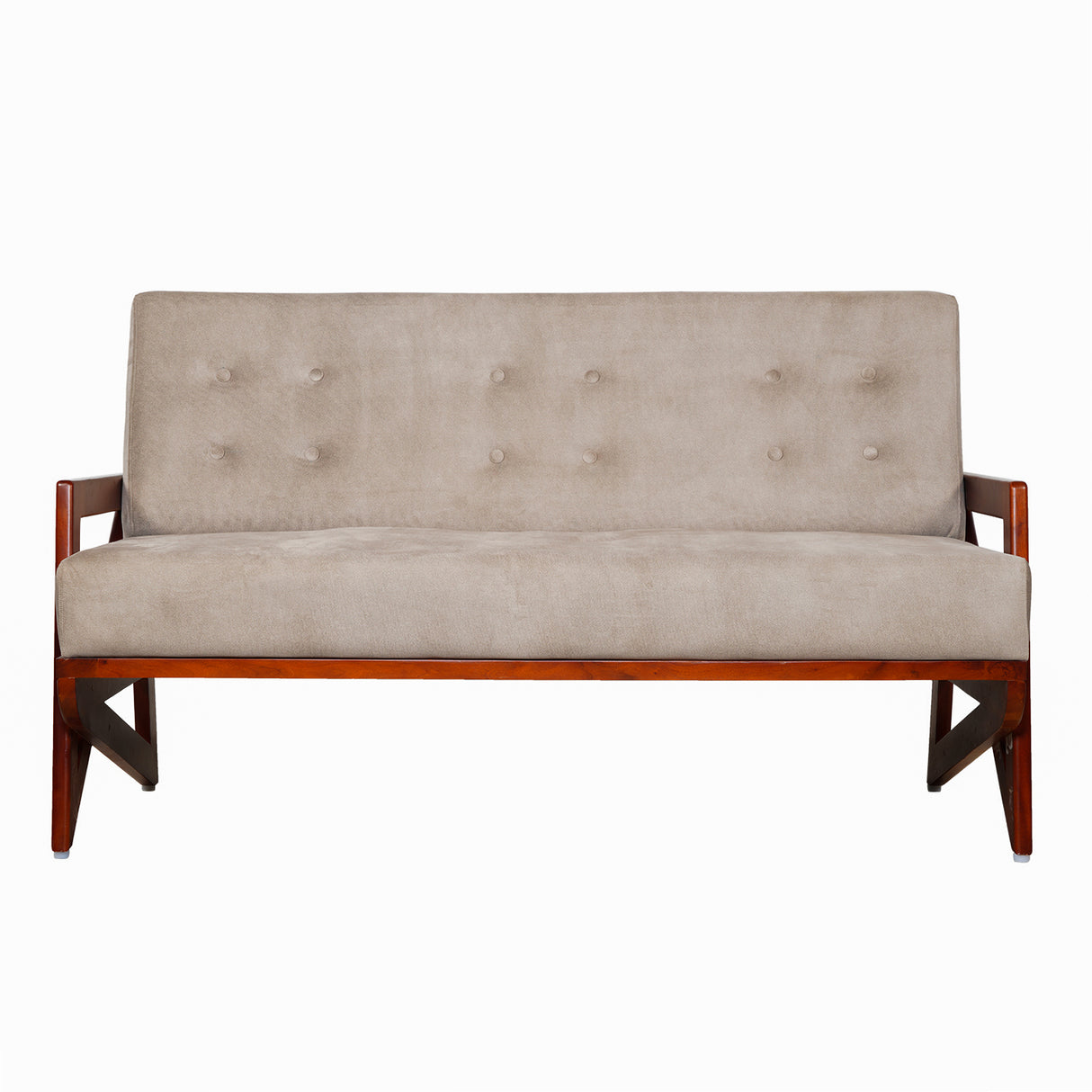 Barnet Wooden Sofa (3+1+1-Seater) - Teak Finish