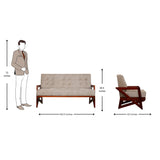 Barnet Wooden Sofa (3+1+1-Seater) - Teak Finish
