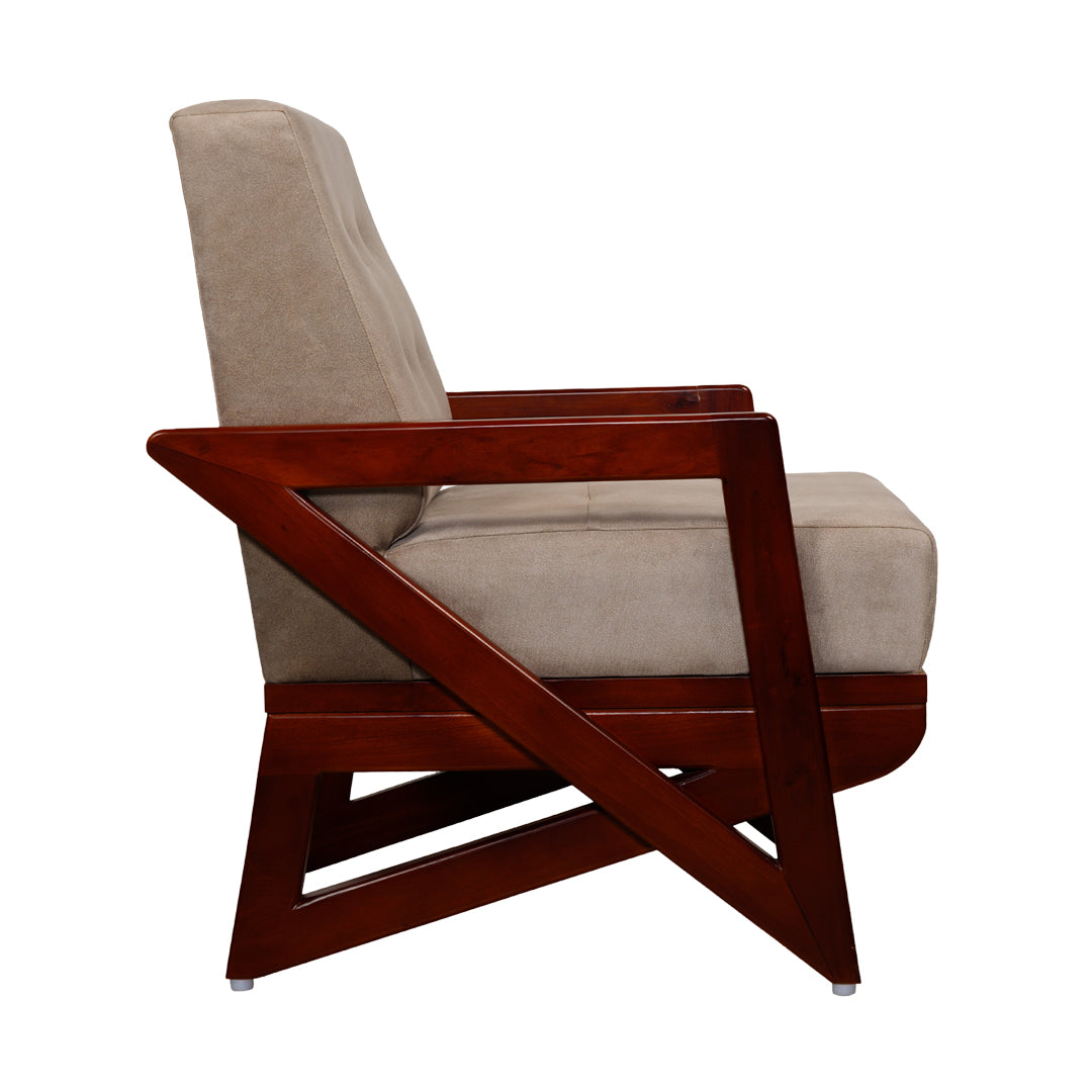 Barnet Wooden Sofa 1-Seater - Teak Finish_3