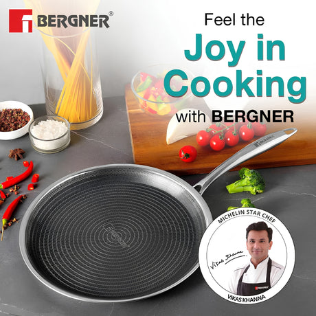 Bergner Hitech Giro Triply Stainless Steel Tawa 30 cm_2