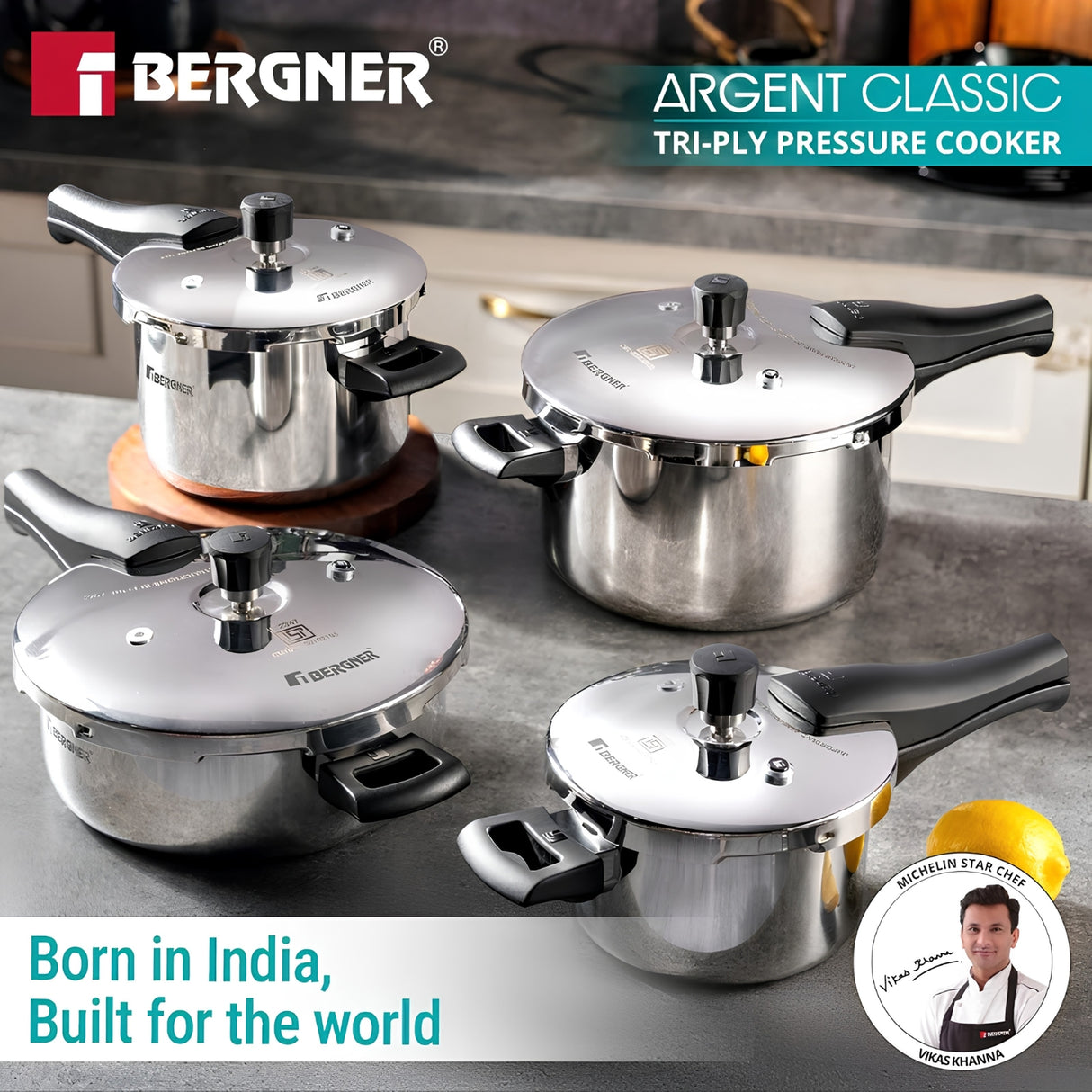 Bergner Argent Classic Triply Pressure Cooker 1.5 L_2