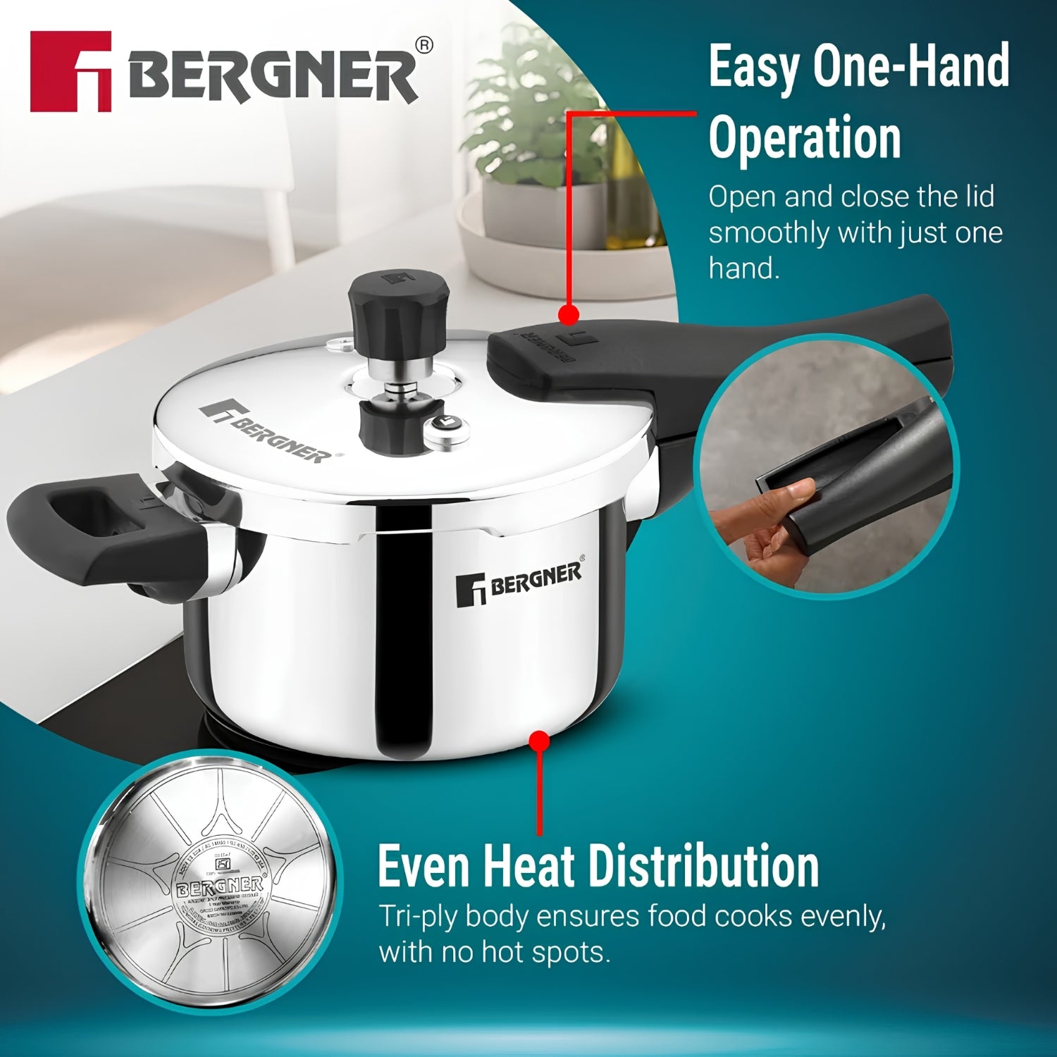 Bergner Argent Classic Triply Pressure Cooker 1.5 L_6
