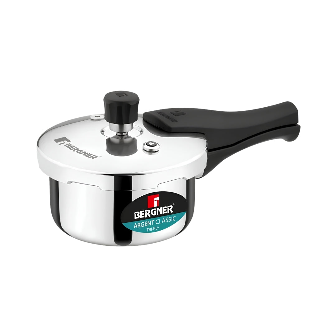 Bergner Argent Classic Triply Pressure Cooker 1 L_Front View