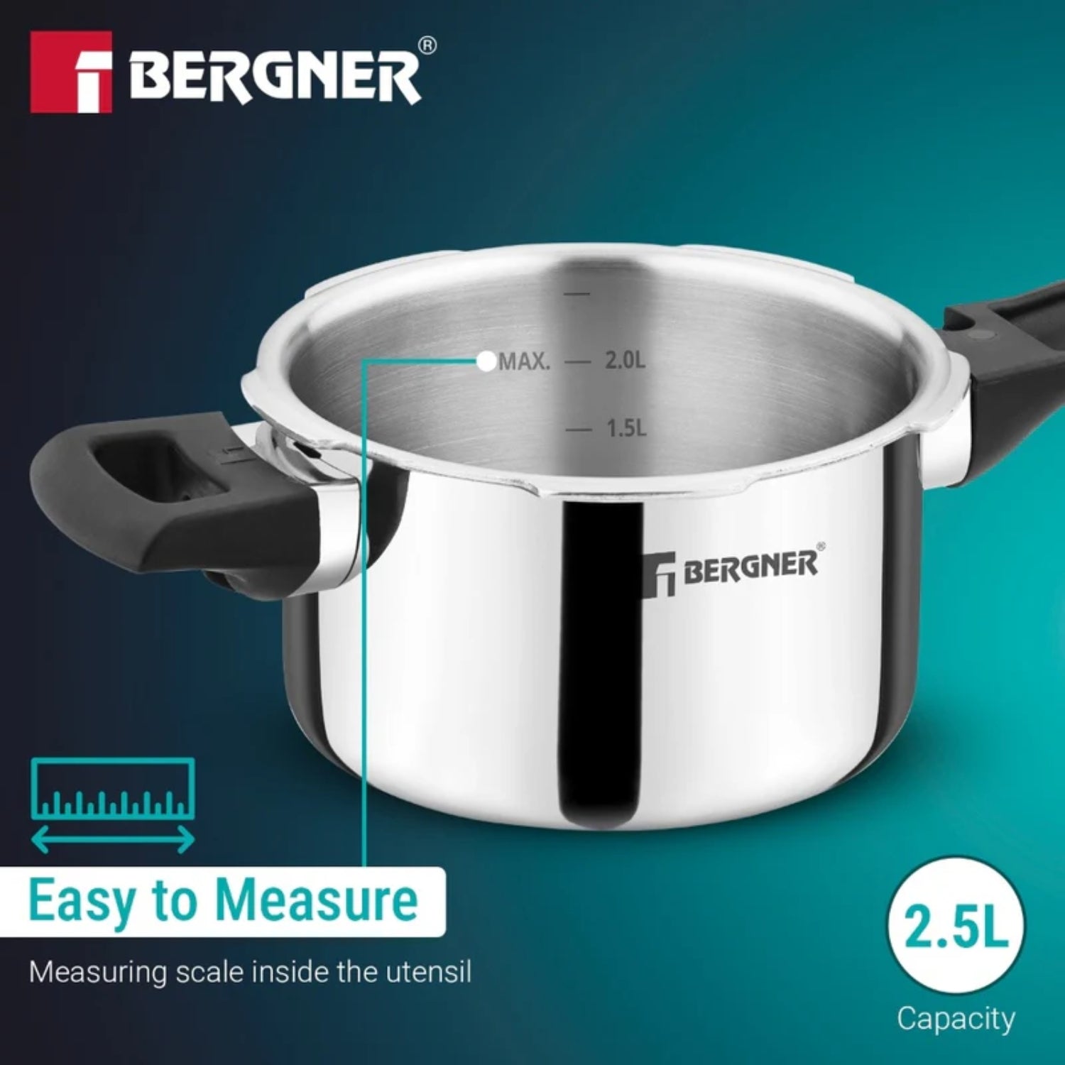 Bergner Argent Classic Triply Pressure Cooker 2.5 L_8