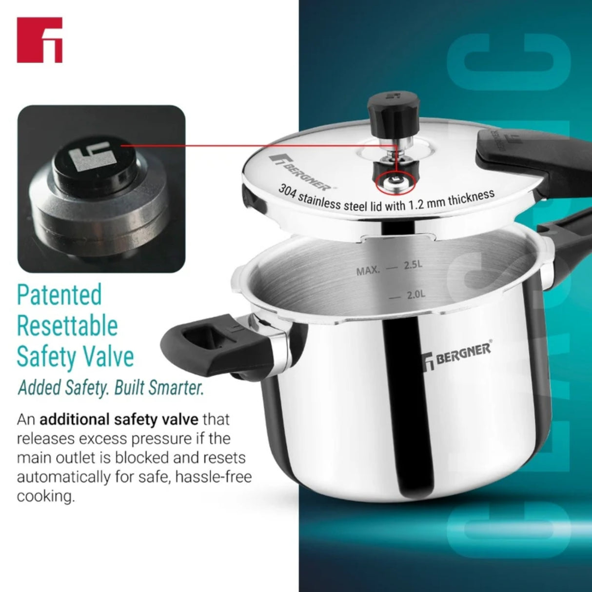 Bergner Argent Classic Triply Pressure Cooker 3.5 L_5