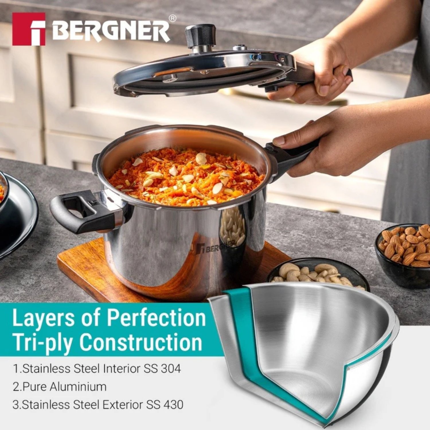 Bergner Argent Classic Triply Pressure Cooker 5.5 L_3
