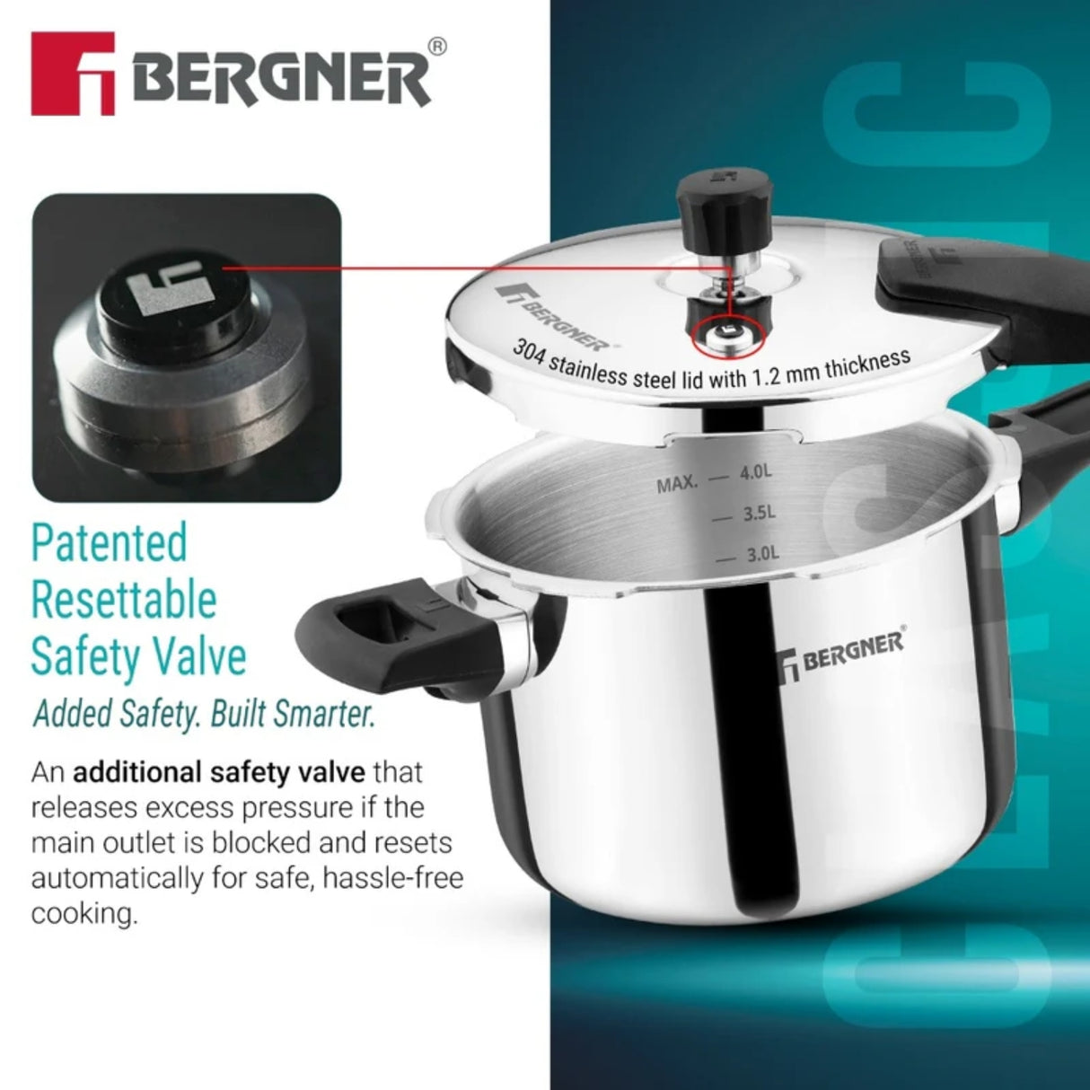 Bergner Argent Classic Triply Pressure Cooker 5.5 L_5