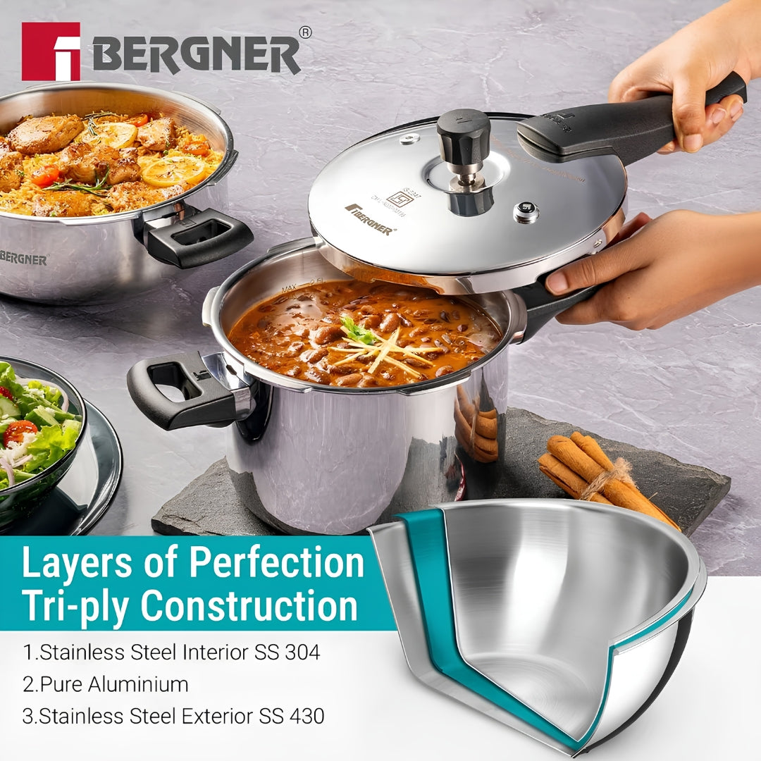 Bergner Argent Classic Triply Pressure Cooker 6.5 L_3
