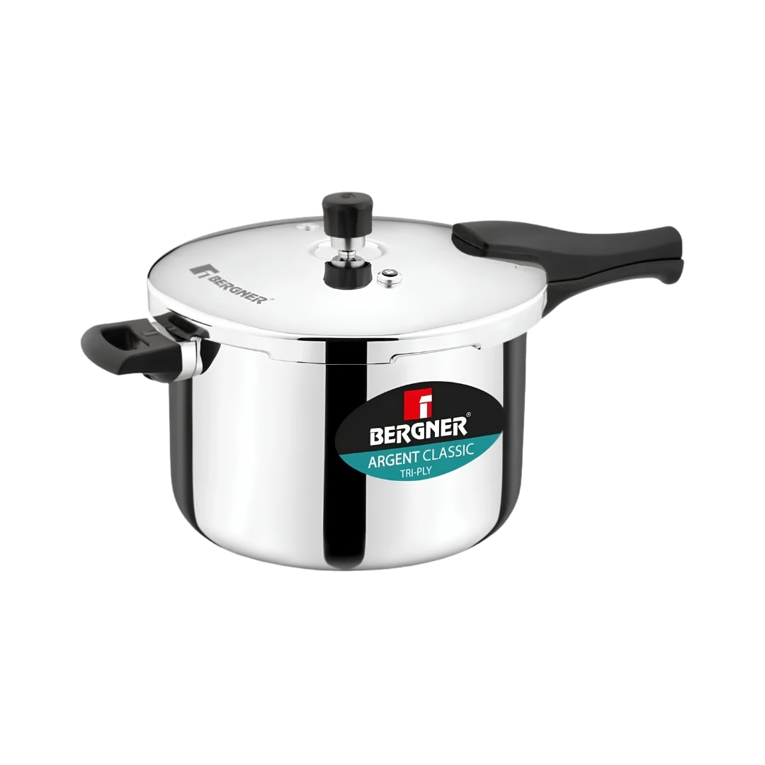 Bergner Argent Classic Triply Pressure Cooker 8 L_Front View