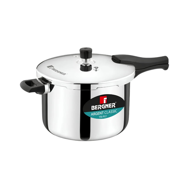 Bergner Argent Classic Triply Pressure Cooker 8 L_Front View