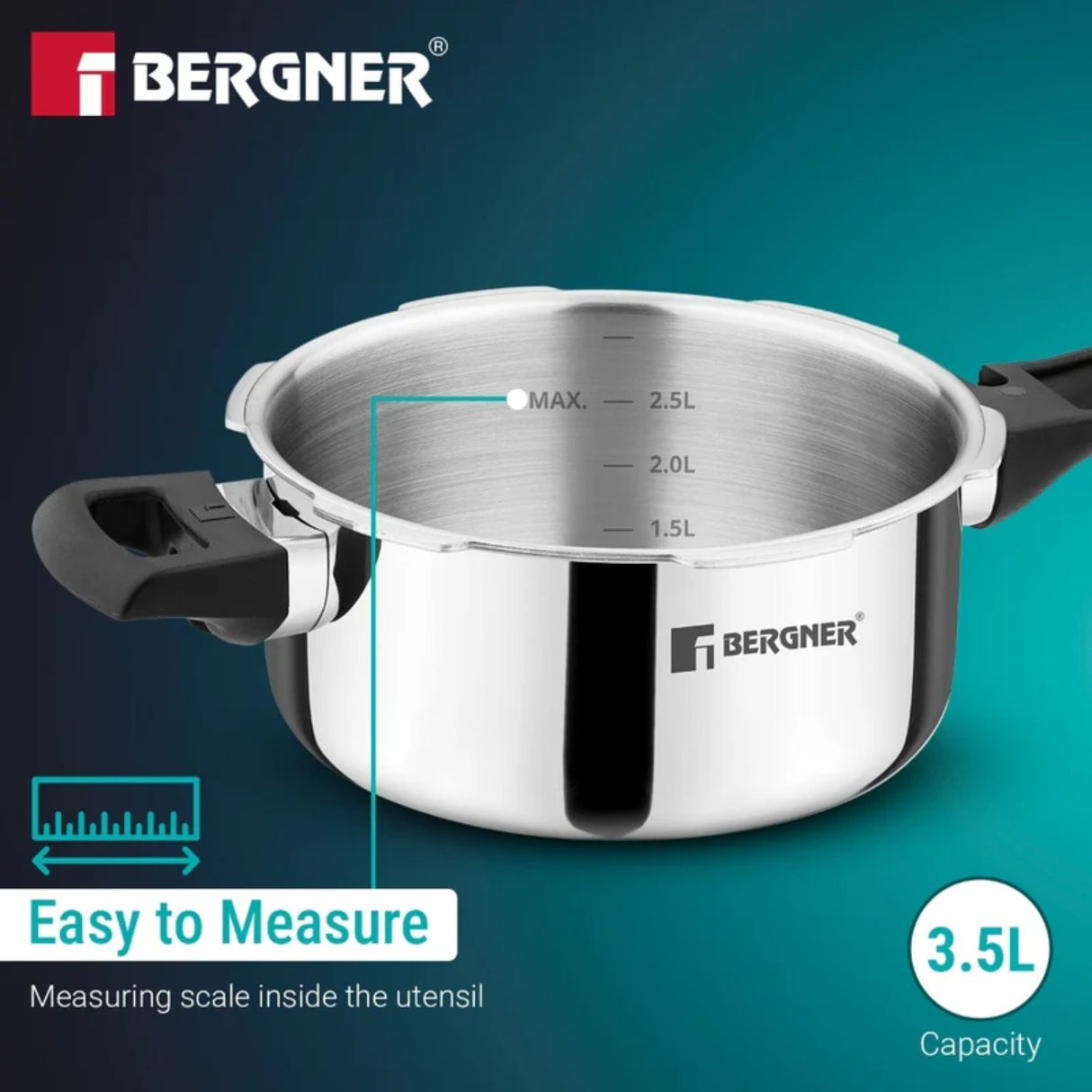 Bergner Argent Classic Triply Pressure Pan Cooker 3.5 L_8