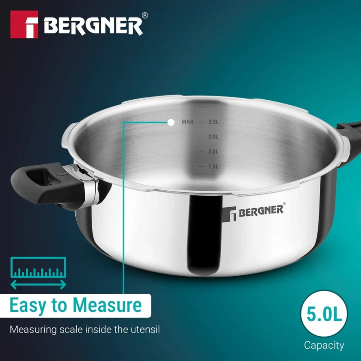 Bergner Argent Classic Triply Pressure Pan Cooker 5 L_8