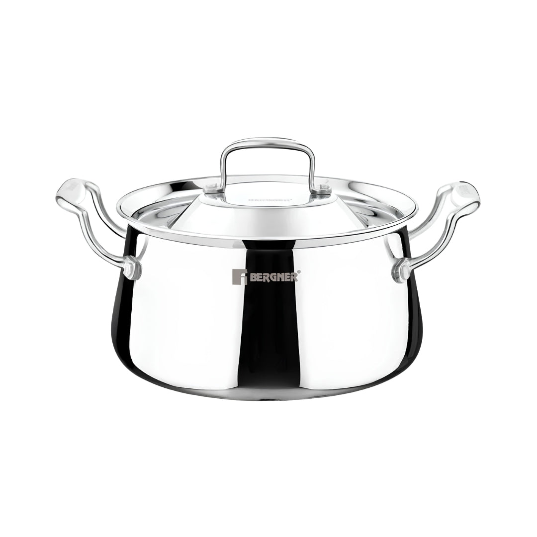 Bergner Argent Samsara Triply Stainless Steel Biryani Handi with Lid 18 cm \ 2.5 L