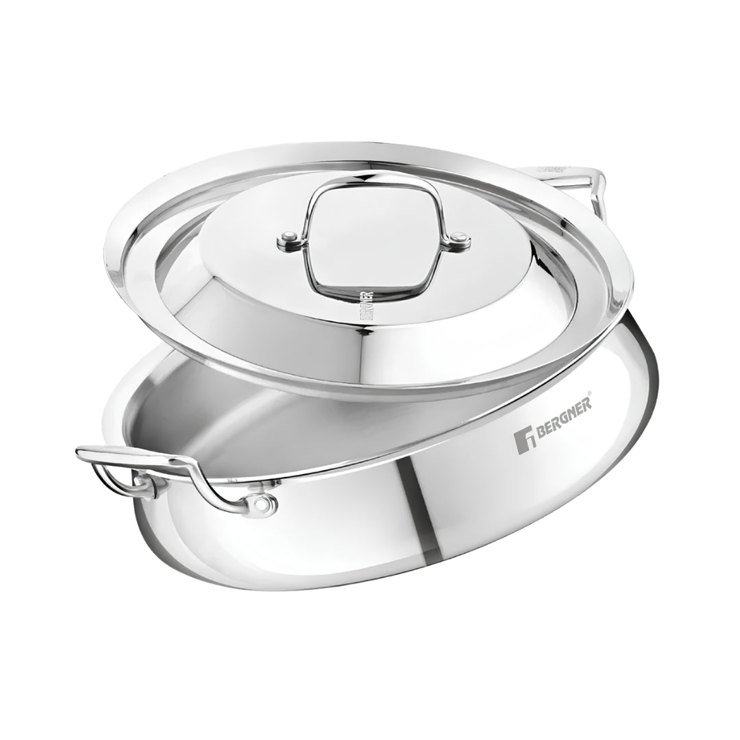 Bergner Argent Samsara Triply Stainless Steel Biryani Handi with Lid 28 cm \ 4.25 L