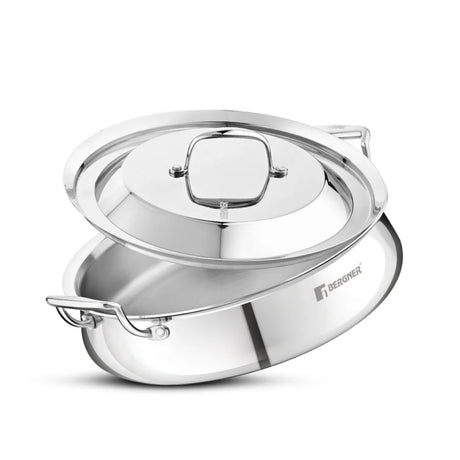 Bergner Argent Samsara Triply Stainless Steel Biryani Handi with Lid 28 cm \ 4.25 L_1