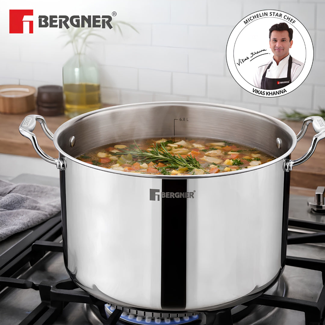 Bergner Argent Samsara Triply Stainless Steel Stock Pot with Lid 24 cm _ 6.8 L_2