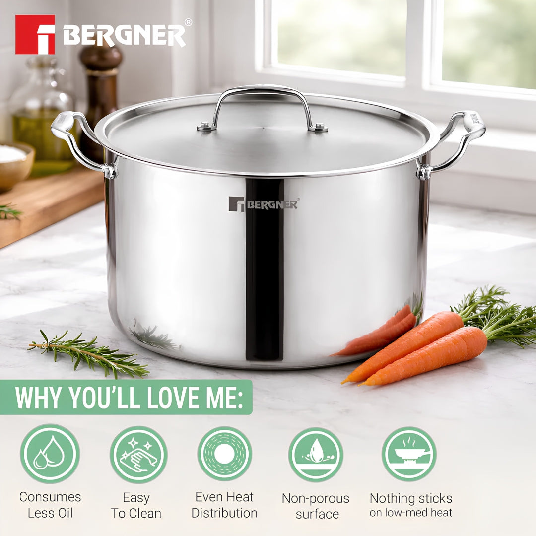 Bergner Argent Samsara Triply Stainless Steel Stock Pot with Lid 28 cm _ 10 L_5