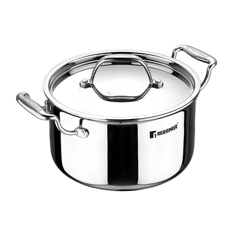 Bergner Argent Triply Stainless Steel Casserole with Lid 20 cm \ 3.1 L_1