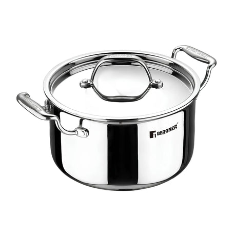 Bergner Argent Triply Stainless Steel Casserole with Lid 22 cm \ 4.1 L_1