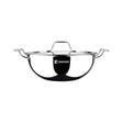 Bergner Argent Triply Stainless Steel Deep Kadai with Lid 22 cm _ 2.8 L_Front View