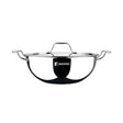 Bergner Argent Triply Stainless Steel Deep Kadai with Lid 24 cm \ 3.8 L_Front View
