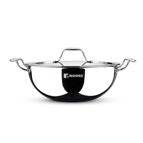 Bergner Argent Triply Stainless Steel Deep Kadai with Lid 26 cm \ 4.5 L_1