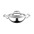 Bergner Argent Triply Stainless Steel Kadai with Lid 20 cm _ 1.7 L_Front View