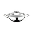 Bergner Argent Triply Stainless Steel Kadai with Lid 28 cm _ 4.3 L_Front View