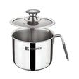 Bergner Argent Triply Stainless Steel Milk Boiler with Glass Lid 12 cm _ 1 L_Front View