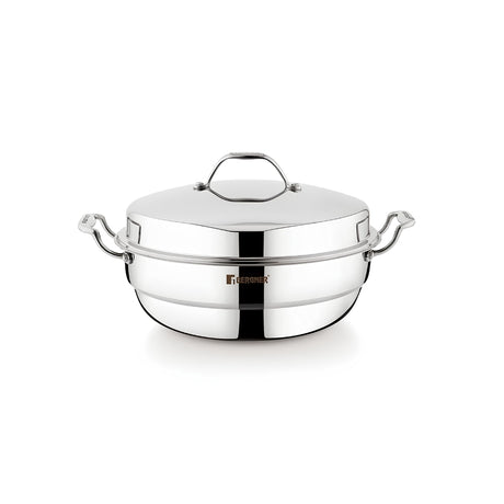 Bergner Argent Triply Stainless Steel Multi Kadai with 5 Plates and Lid - 28 cm_2