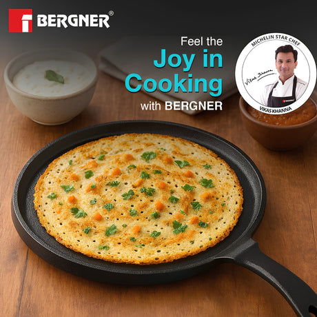Bergner Eco Cast Iron Pizza Pan with Silicone Sleeves 26 cm - Black_2