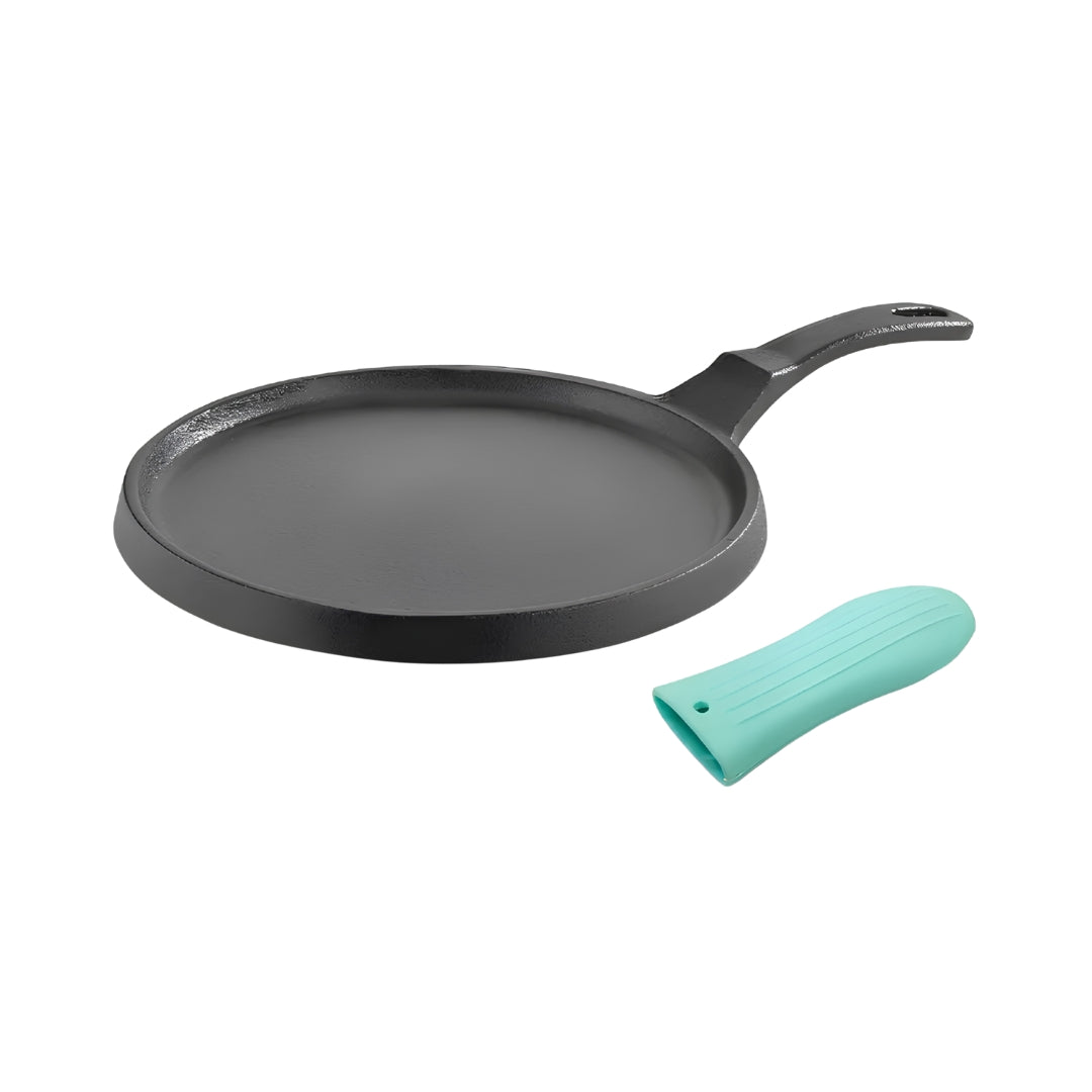 Bergner Eco Cast Iron Pizza Pan with Silicone Sleeves 26 cm - Black