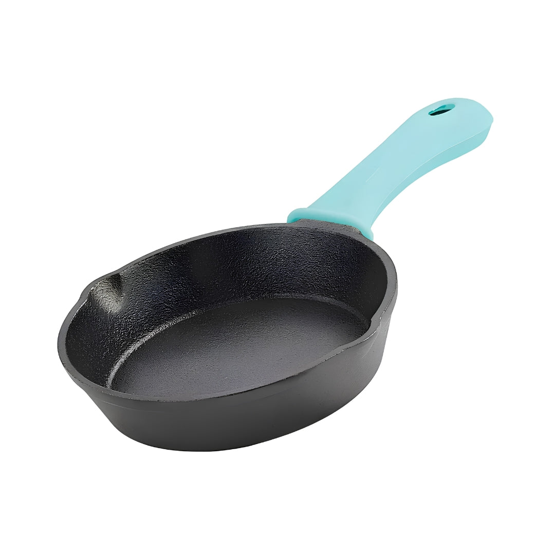 Bergner Eco Cast Iron Skillet with Silicone Sleeve 15 cm - Black
